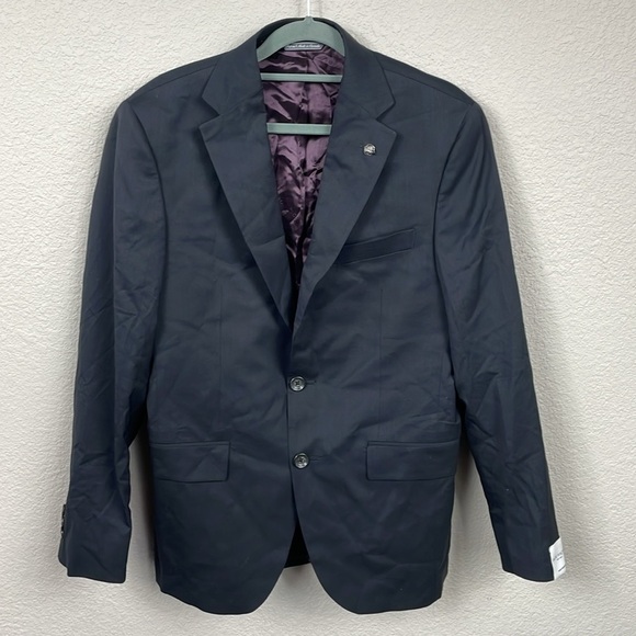 New Jack Victor Esprit Wool Suit Jacket Blazer Black Sz 38S - Picture 3 of 16